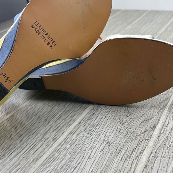 Penaljo Womens Strappy Multicolor Leather Open Toe Heels Size 4.5 - Picture 6 of 11